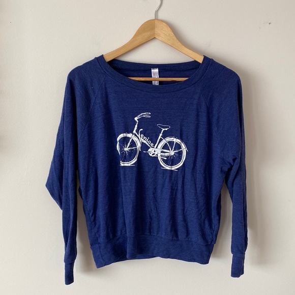❤️3 for $30❤️ Vintage American Apparel Bicycle Crew Neck Sweater Lightweight - Picture 1 of 6